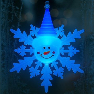 LED RGB Коледна декорация с присоска LED/3xLR44 снежен човек червен/син/зелен