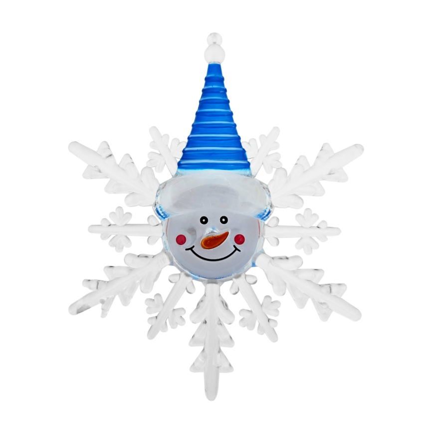 LED RGB Коледна декорация с присоска LED/3xLR44 снежен човек червен/син/зелен