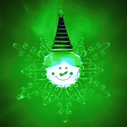 LED RGB коледна декорация със вендуза, LED/3xLR44, снежен човек, червен/син/зелен