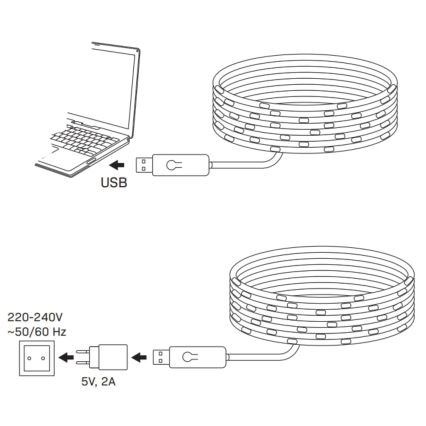 LED RGB коледна гирлянда LED/10W/5V 10 m USB + дистанционно управление