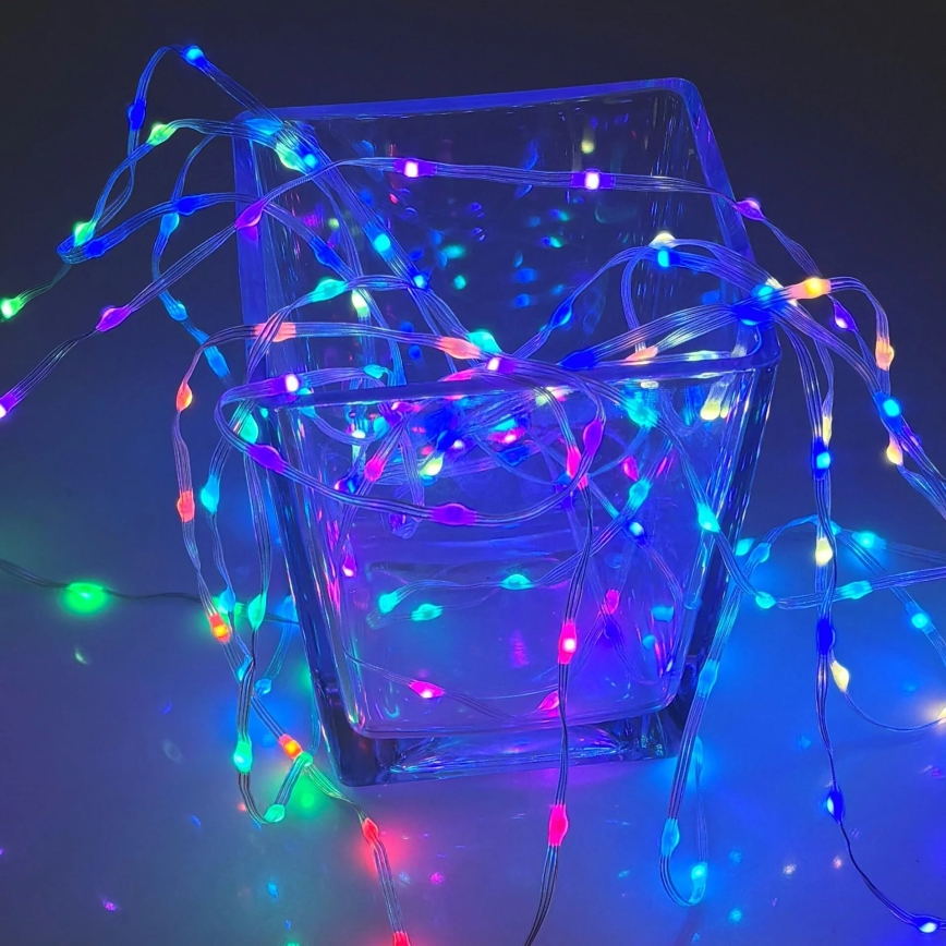 LED RGB коледни лампички LED/10W/5V 10 m USB + дистанционно управление