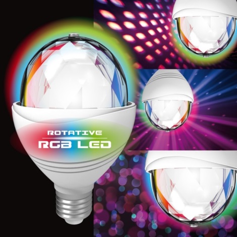 LED RGB Крушка DISCO A60 E27/3,2W/230V
