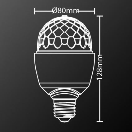 LED RGB Крушка DISCO A60 E27/3W/230V