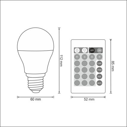 LED RGB Крушка E27/6W/230V димируема 3000K