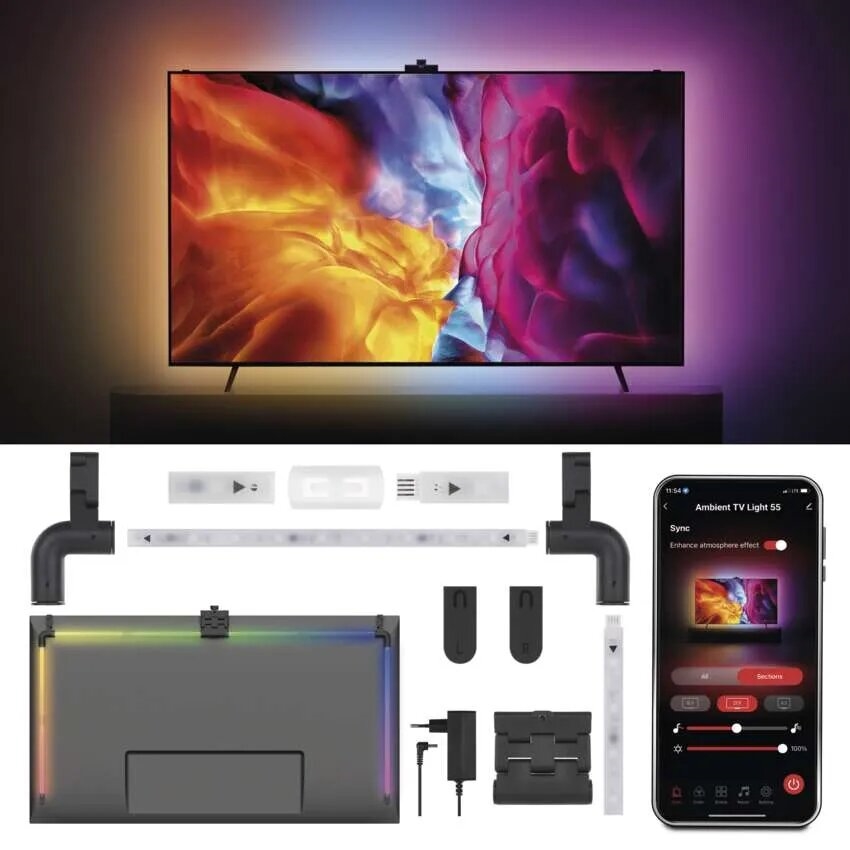 LED RGBIC Димируема лайсна за телевизор GoSmart LED/24W/230V 55“