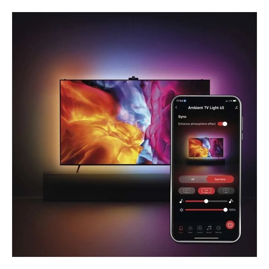 LED RGBIC Лента за TV GoSmart LED/24W/230V 65“