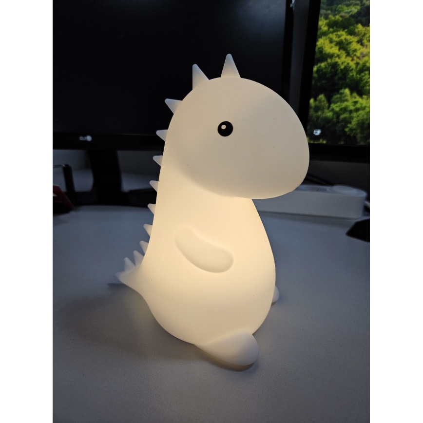 LED RGBW Детска сензорна лампа LED/1W/5V USB 1200 mAh динозавър
