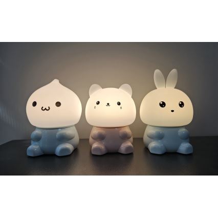 LED RGBW Детска сензорна лампа LED/1W/5V USB 1200 mAh заек