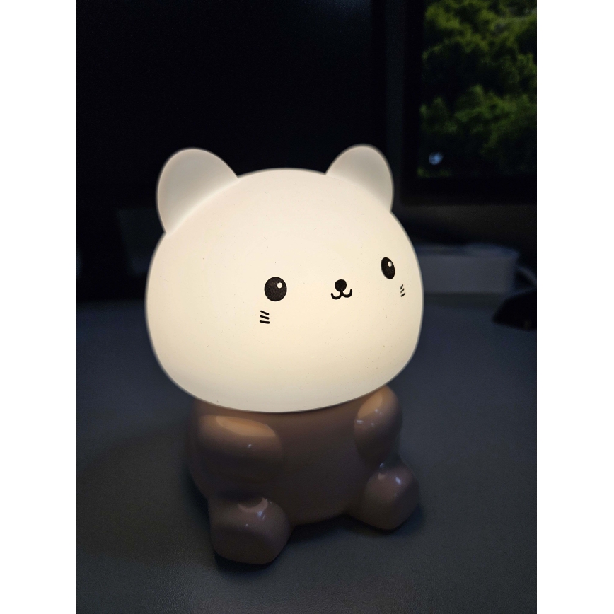 LED RGBW Детска сензорна лампа LED/1W/5V USB 1200 mAh котка