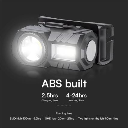 LED RGBW Димируем акумулаторен челник USB LED/3W/5V IP43 190 лъскав 24 h 750 mAh