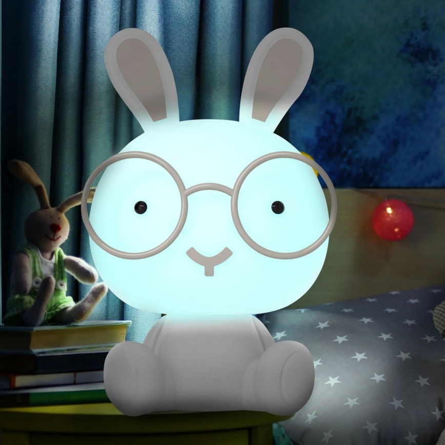 LED RGBW Димируем children's нощ малко лампа LED/2,5W/230V заек бял