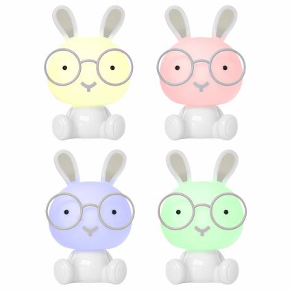 LED RGBW Димируем children's нощ малко лампа LED/2,5W/230V заек бял