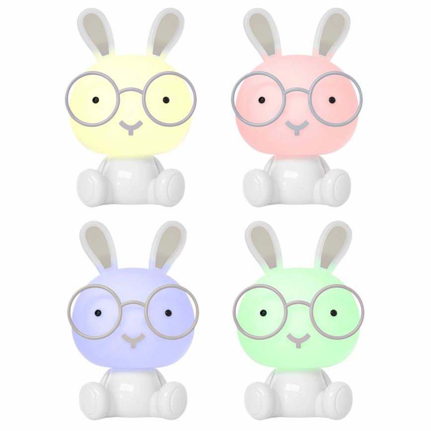 LED RGBW Димируем children's нощ малко лампа LED/2,5W/230V заек бял