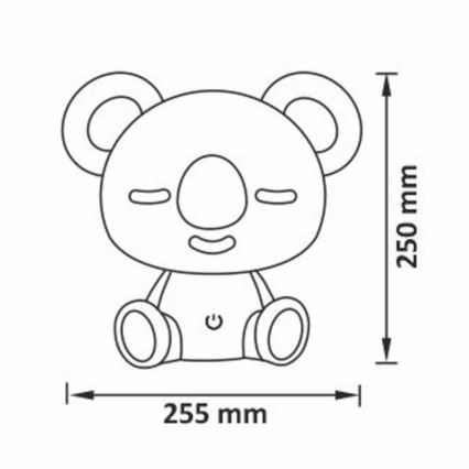 LED RGBW Димируем children's нощ малко лампа LED/2,5W/230V коала бял
