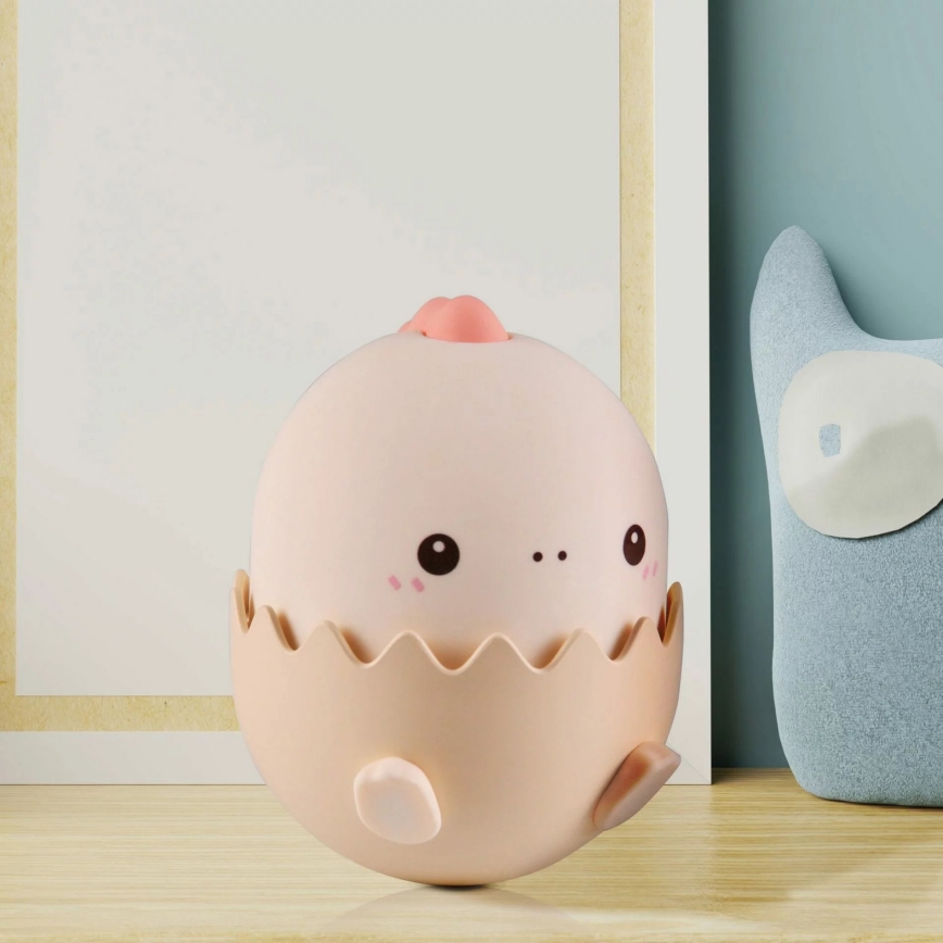LED RGBW Димируем детски докосване лампа BABY DINO LED/0,75W/5V USB 1200 mAh розов