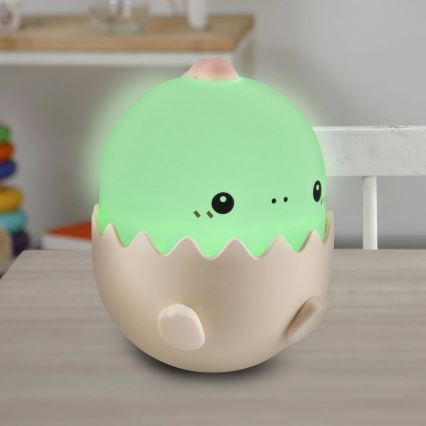 LED RGBW Димируем детски докосване лампа BABY DINO LED/0,75W/5V USB 1200 mAh розов