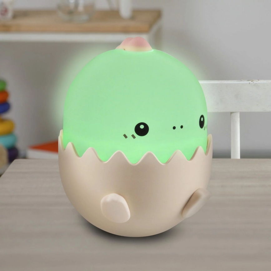 LED RGBW Димируем детски докосване лампа BABY DINO LED/0,75W/5V USB 1200 mAh розов