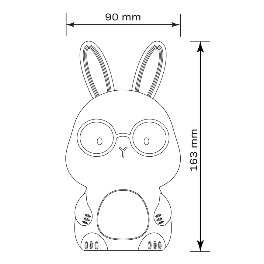 LED RGBW Димируем детски докосване лампа FLORKA LED/1W/5V USB 1200 mAh зайче розов
