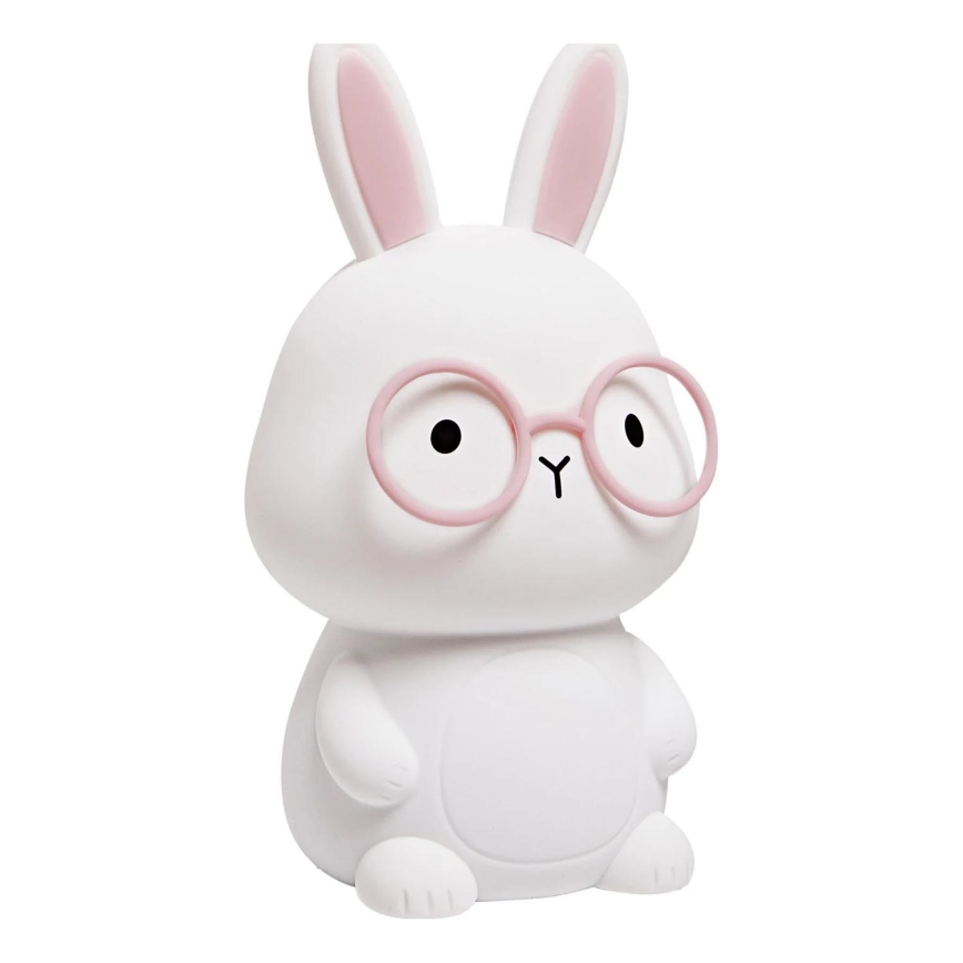 LED RGBW Димируем детски докосване лампа FLORKA LED/1W/5V USB 1200 mAh зайче бял/розов