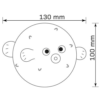 LED RGBW Димируем детски докосване лампа HELA LED/1W/5V USB 1200 mAh риба розов