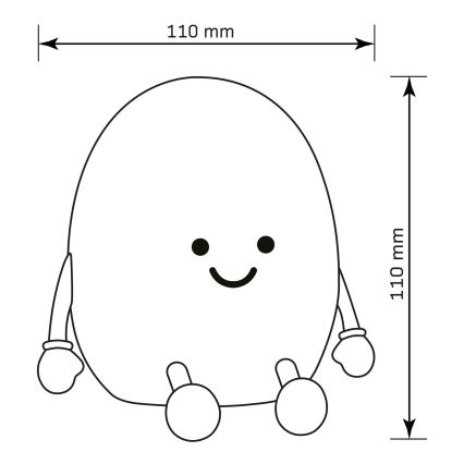 LED RGBW Димируем детски докосване лампа POTATO LED/2W/5V USB 1200 mAh картоф