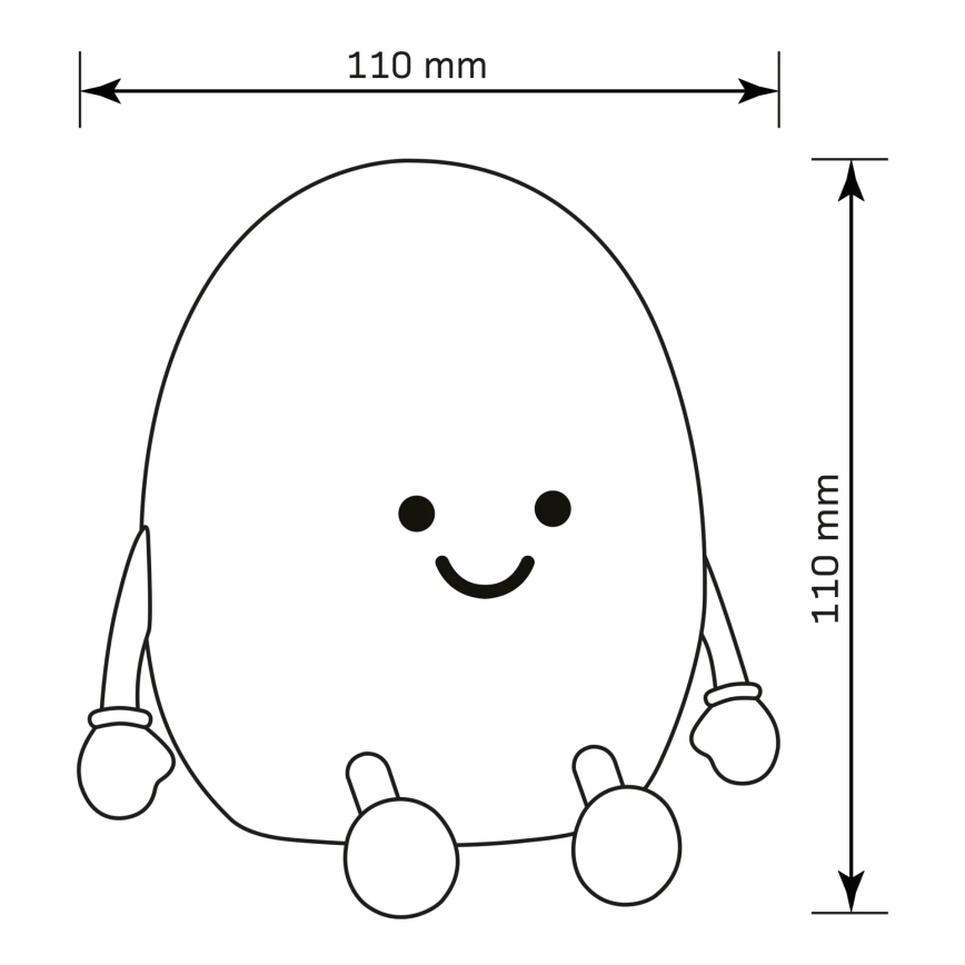LED RGBW Димируем детски докосване лампа POTATO LED/2W/5V USB 1200 mAh картоф
