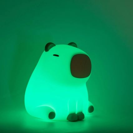 LED RGBW Димируем детски докосване лампа LED/1W/5V USB 1200 mAh капибара