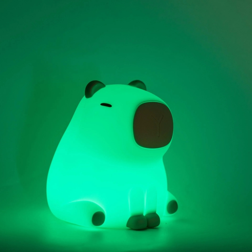 LED RGBW Димируем детски докосване лампа LED/1W/5V USB 1200 mAh капибара