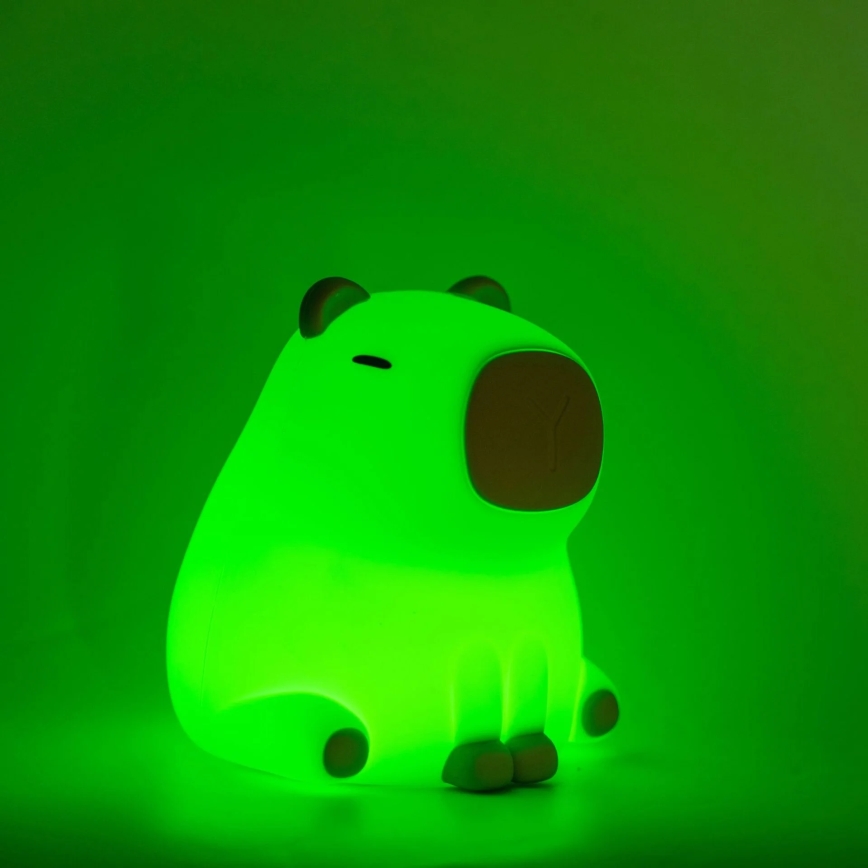 LED RGBW Димируем детски докосване лампа LED/1W/5V USB 1200 mAh капибара