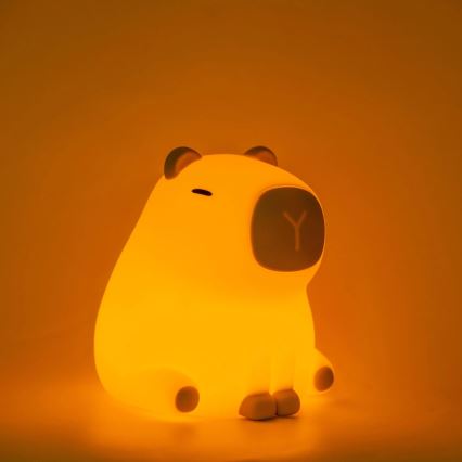 LED RGBW Димируем детски докосване лампа LED/1W/5V USB 1200 mAh капибара