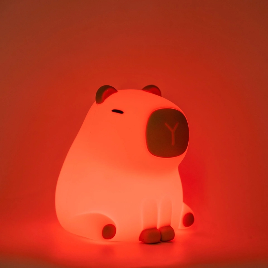 LED RGBW Димируем детски докосване лампа LED/1W/5V USB 1200 mAh капибара