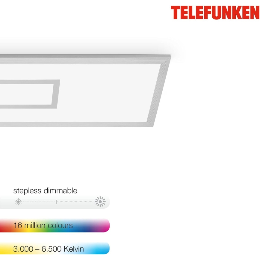 LED RGBW димируем панел LED/20W/230V 3000-6500K 25x100 cm сребрист + дистанционно управление