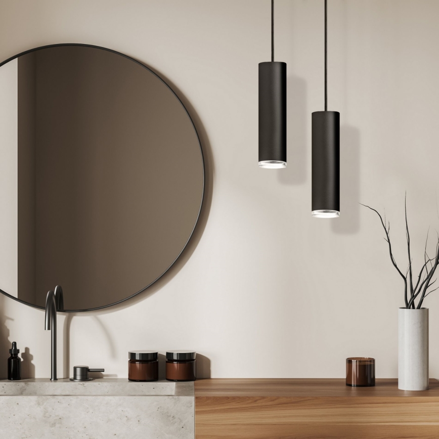 LED RGBW полилей за баня на кабел TURYN с възможност за димиране 1xGU10/6,5W/230V 2700-6500K Wi-Fi IP44 черен