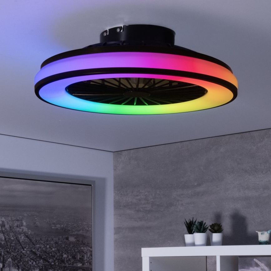 LED RGBW Димируем плафон с вентилатор PLAVE LED/48W/230V 3000/4000/6500K + дистанционно управление