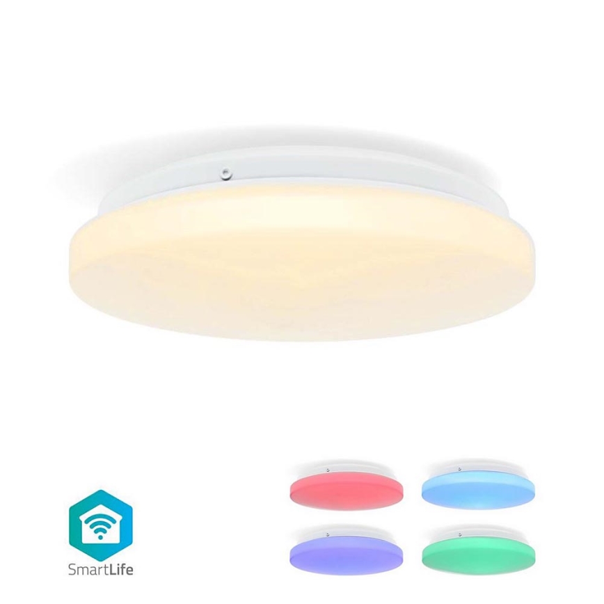 LED RGBW Димируем плафон за баня SmartLife LED/18W/230V 2700-6500K IP44 Wi-Fi