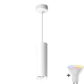 LED RGBW Димируем полилеен за баня на въже TURYN 1xGU10/6,5W/230V 2700-6500K Wi-Fi IP44 бял