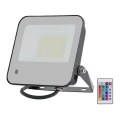 LED RGBW Димируем прожектор LED/50W/230V IP65 сив + дистанционно управление