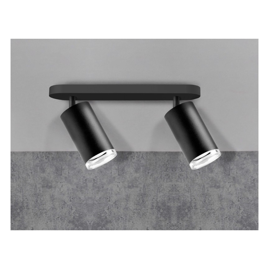 LED RGBW димируемо точково осветително тяло за баня TURYN 2xGU10/4,8W/230V 3000K IP44 черно + дистанционно управление