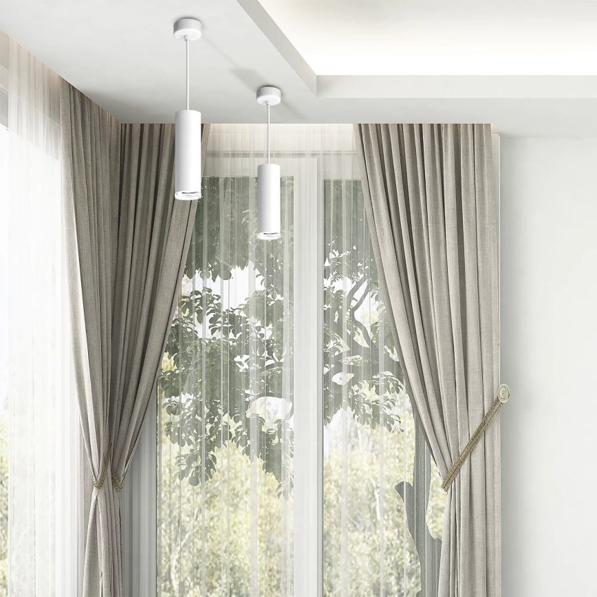 LED RGBW димируем полилей за баня на кабел TURYN 1xGU10/6W/230V 3000K IP44 бял + дистанционно управление