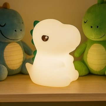 LED RGBW димируема акумулаторна сензорна детска нощна лампа DINO LED/1W/5V 1200 mAh