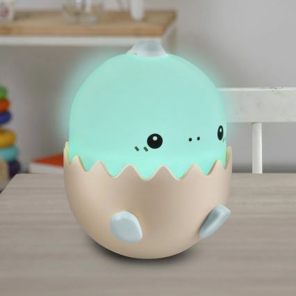 LED RGBW Димируема детски сензорна лампа BABY DINO LED/0,75W/5V USB 1200 mAh син