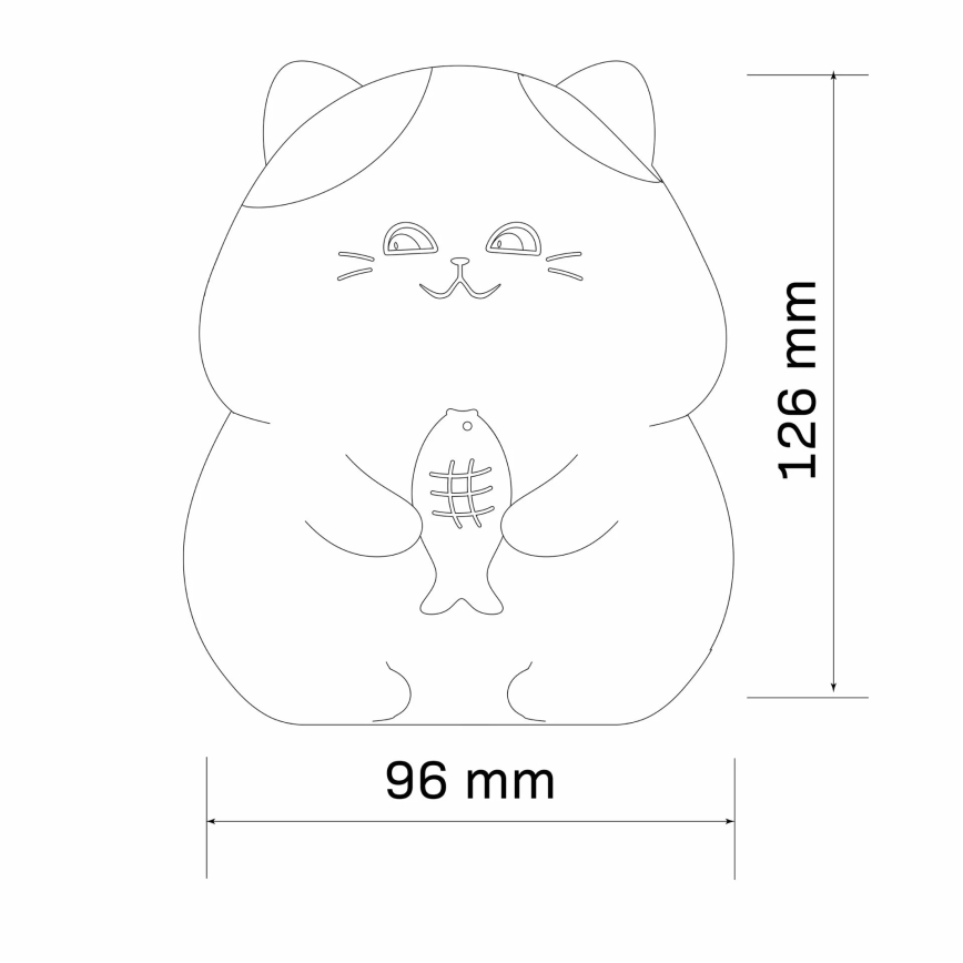 LED RGBW Димируема детска сензорна лампа GATTO LED/1W/3,7V 1200 mAh