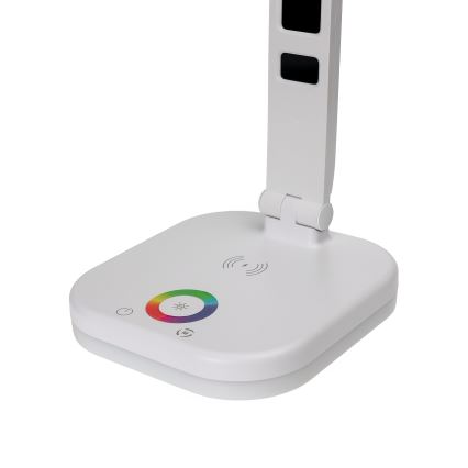 LED RGBW Димируема настолна лампа с докосване и безжично зареждане дисплей и USB порт MAGNUS LED/6W/5V 3000-6500K бял