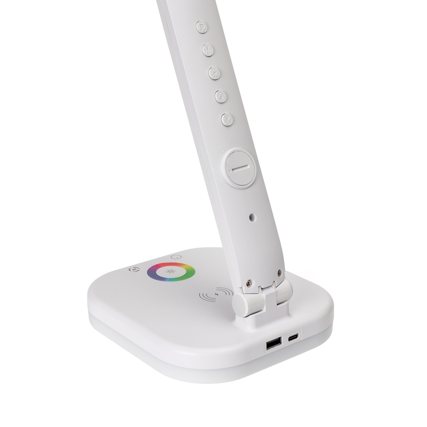 LED RGBW Димируема настолна лампа с докосване и безжично зареждане дисплей и USB порт MAGNUS LED/6W/5V 3000-6500K бял