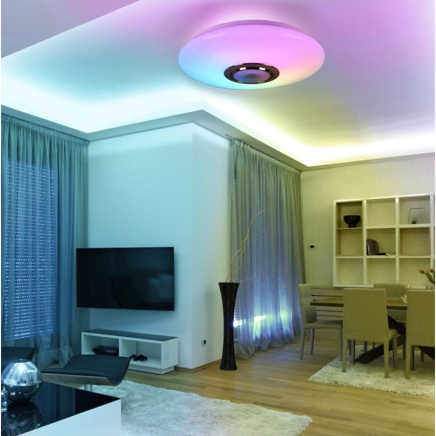 LED RGBW Димируема лампа с тонколона MAGIC MUSIC LED/18W/230V 3000-6500K + дистанционно