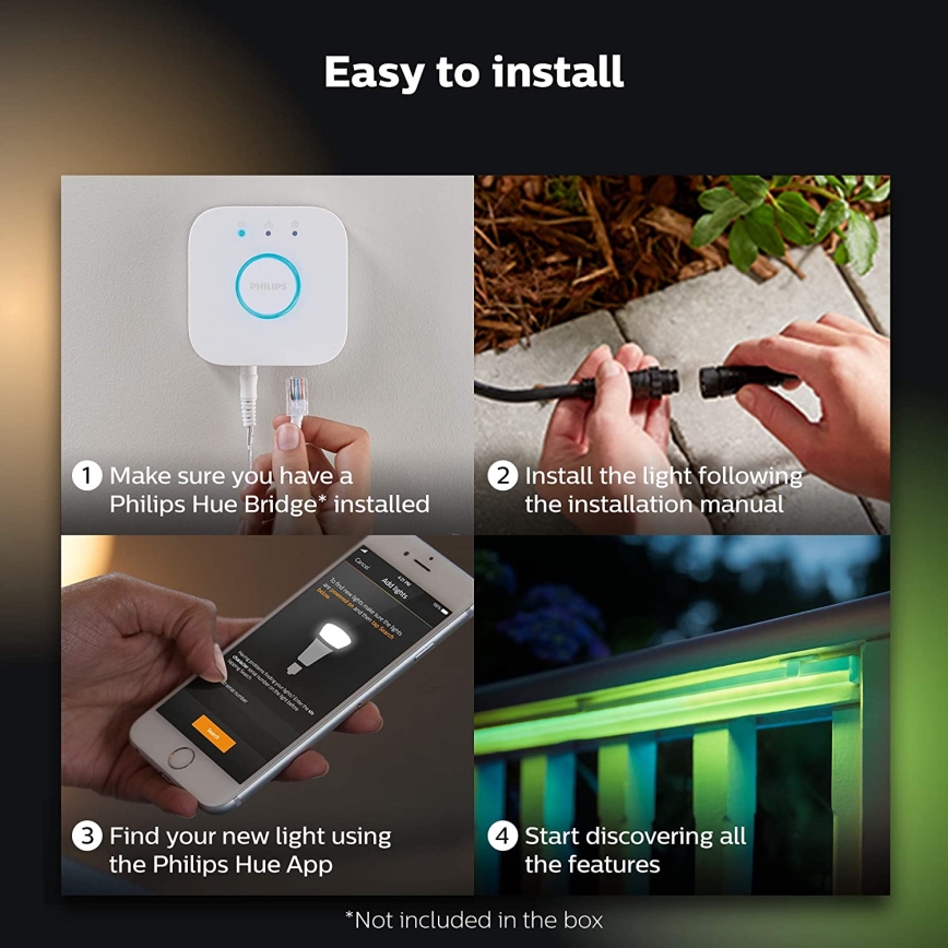 LED RGBW Димируема лента Philips Hue LED/40W 5 м IP67