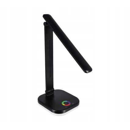 LED RGBW димируема настолна лампа с безжично зареждане LED/7W/5V USB черна