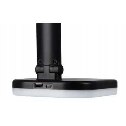 LED RGBW димируема настолна лампа с безжично зареждане LED/7W/5V USB черна