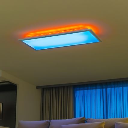 LED RGBW димируем повърхностно монтиран панел LED/22W/230V 2700-6500K 29,5x59,5 cm + дистанционно управление