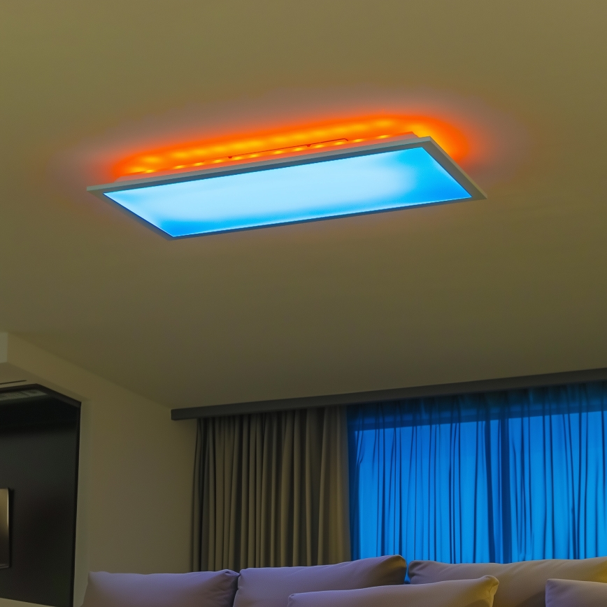 LED RGBW димируем повърхностно монтиран панел LED/22W/230V 2700-6500K 29,5x59,5 cm + дистанционно управление